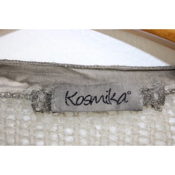 Kosmika Womens OS Sweater Pullover Open Knit Metallic Sparkle Mohair Blend Italy - Picture 8 of 11